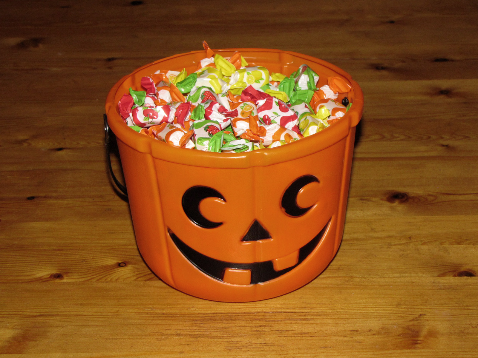 Mmmm. Halloween candy in a bucket.